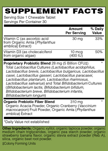Organic Kids Comfort 5 Billion Probiotic plus Vitamins C & D